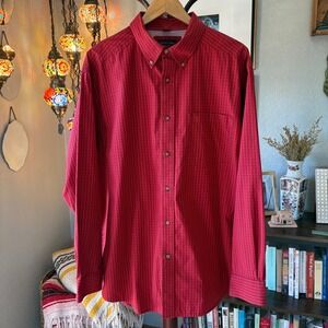 Ariat Pro XL Series‎ Red Micro Plaid Western Workwear Button Down Shirt